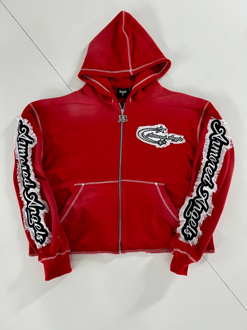 Annweed Angels Contrast-Stitch Crop Hoodie