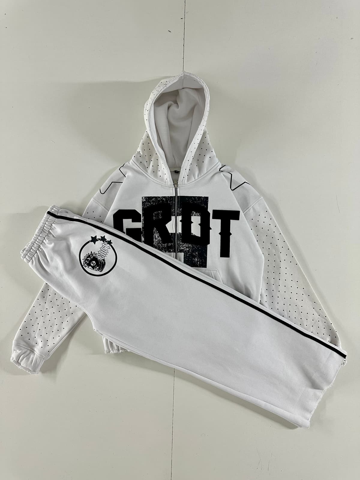 Grot Rhinestone Stripe Set (White)